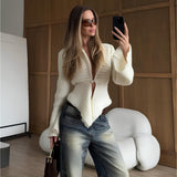 Light Luxury Irregular Knitted Cardigan Dress Women Warm Comfortable Fashion High-End Temperament Afternoon Tea HZ1208