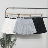 Real Shooting Flower Babe Half-Dress Woman 2025 Summer Korean Version Of High-Waisted Pony Skirt Casual A Short Skirt With Belt 8328 HZ1208