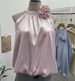 Real Shooting French Gold Wind Hanging Shoulder Waistcoat Woman Design Feel Sleeveless Bud Top Loose Shirt 1170 HZ1208