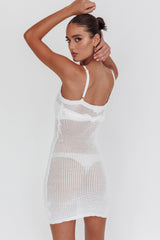 Risk Taker Knit Mini Dress Off White