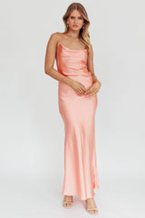 Palma Low Back Strappy Maxi Dress Peach