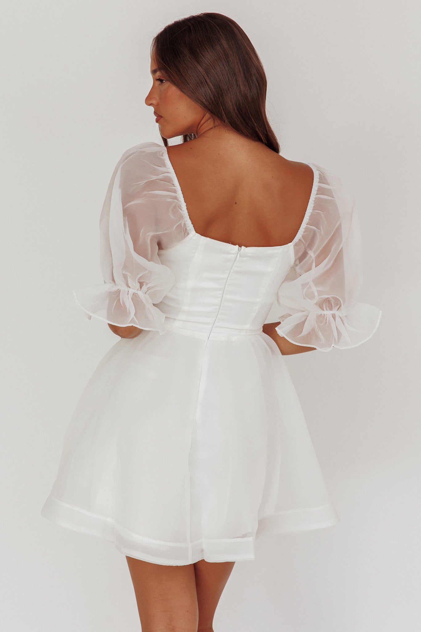 I've Got Sunshine Puff Sleeve Mini Dress White