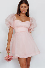I've Got Sunshine Puff Sleeve Mini Dress Blush