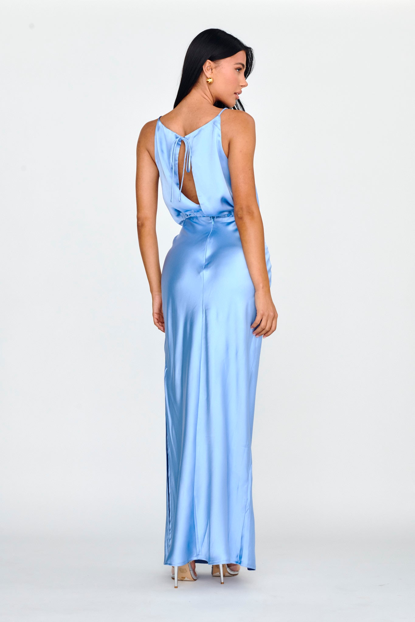 Midnight Hour Side Split Midi Dress Ocean