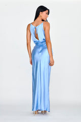 Midnight Hour Side Split Midi Dress Ocean