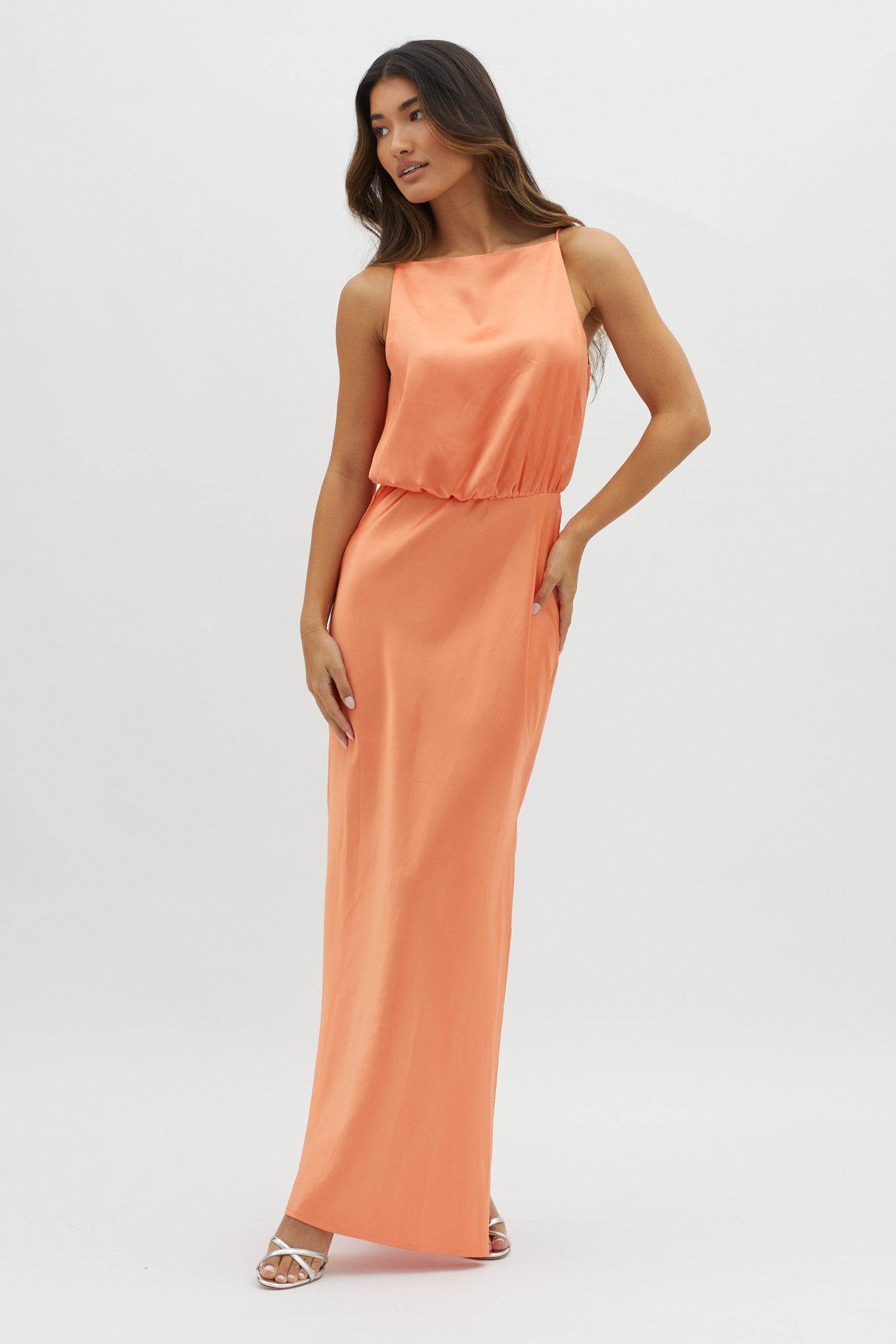 Midnight Hour Side Split Midi Dress Sunset