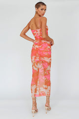 Logan Cami Strap Midi Dress Floral Pink