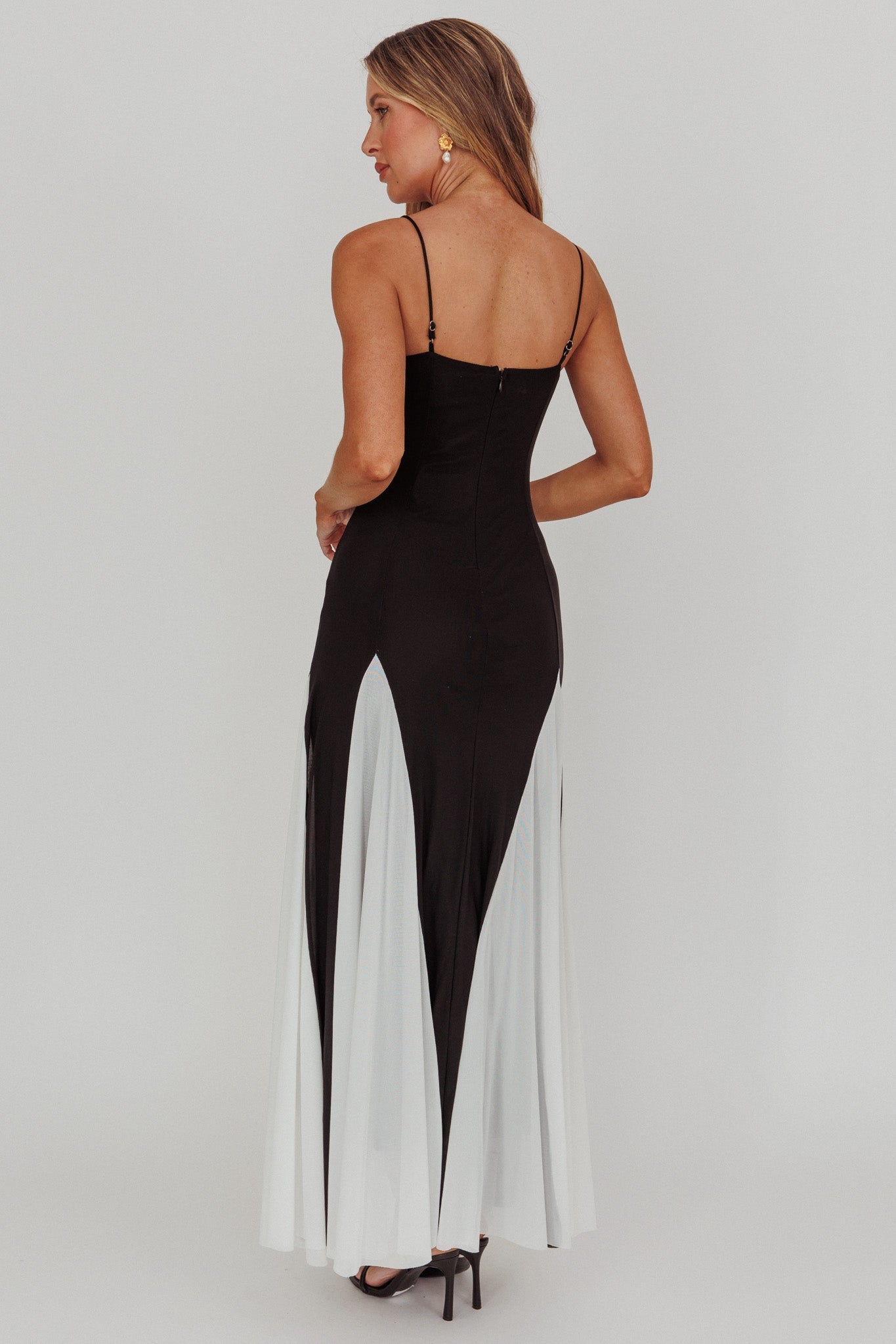 All Mine Godet Hem Maxi Dress Black