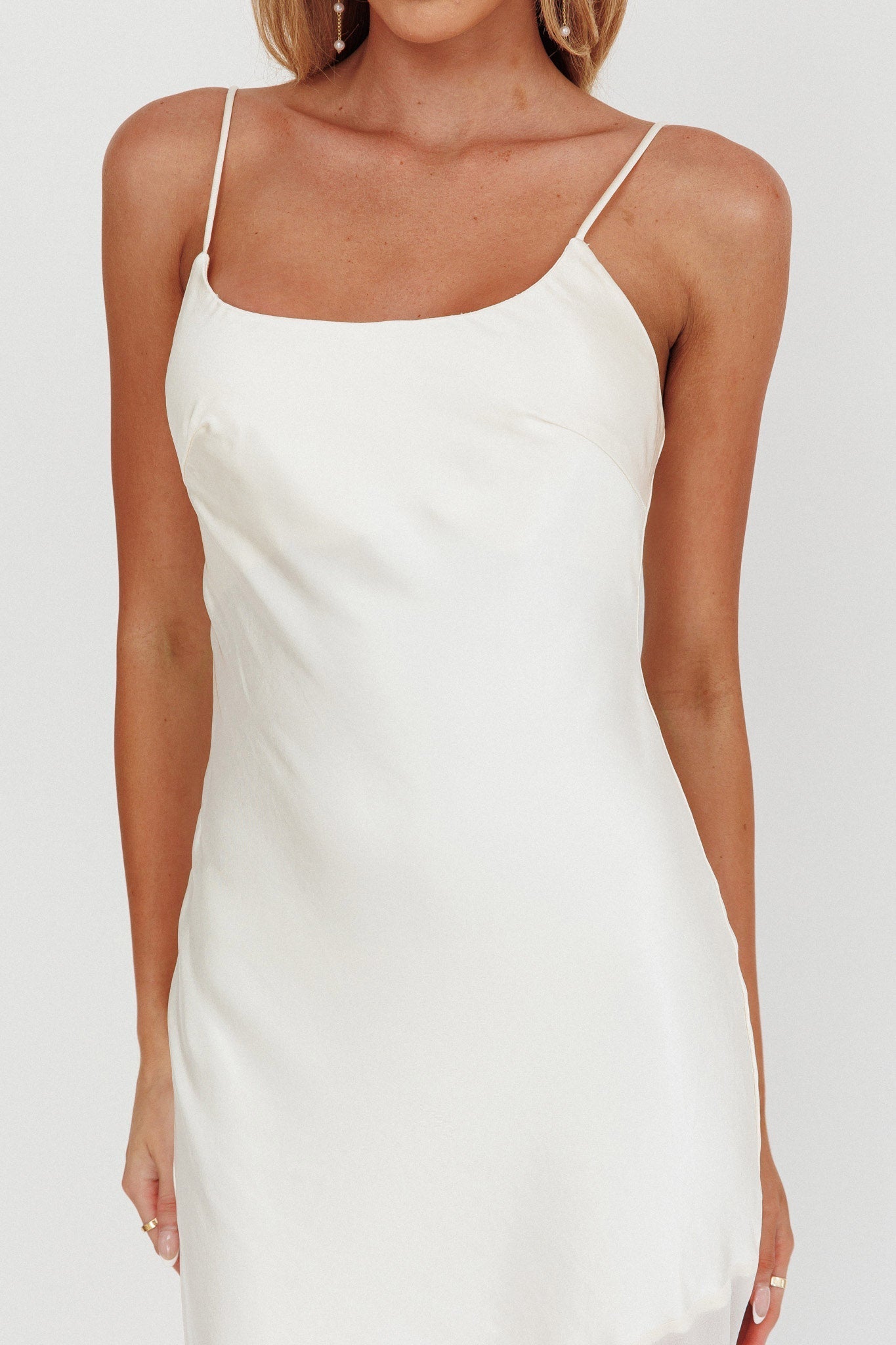 Gilded Dream Chiffon Hem Maxi Dress Oyster